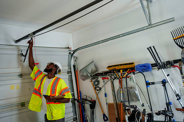 Professional Garage Door Panel Replacement technician working in Kanabec County County, MN